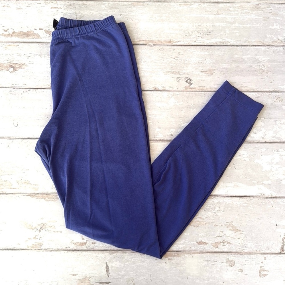 Women’s M Blue Purple Cotton Spandex Leggings Tights Ellemenno Brand Size Medium